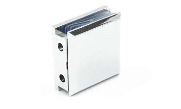 Коннектор для душевой  стена-стекло 45х45 мм, 90°, с двумя отверстиями, цинк, полированный t731 PZn купить в Тюмени