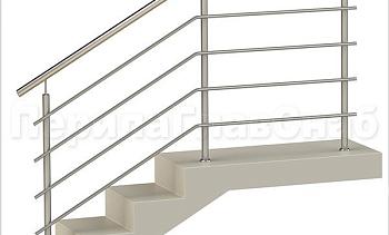 Четыре ригеля на сварке, круглый поручень и круглые стойки для крыльца в Тюмени. Готовые проекты ПерилаГлавСнаб