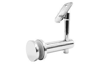 Выносной держатель поручня на стекло 8-20 мм, регулируемый, с ложементом, полированный, (AISI 304) k241-5 купить в Тюмени