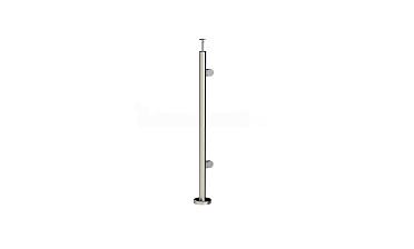 Стойка круглая Ø38.1: 2 штамп. зажимных стеклодержателя, полированная, высота 950 мм (AISI 201) k726-R купить в Тюмени