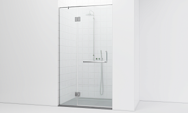 Комплект фурнитуры для душевой перегородки в проеме на профиле с глухим стеклом и дверью t561-1 купить в Тюмени