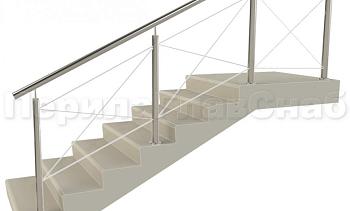 Ограждения из нержавейки. Заполнение из тросиков (нестандартная конфигурация) для крыльца в Тюмени. Готовые проекты ПерилаГлавСнаб