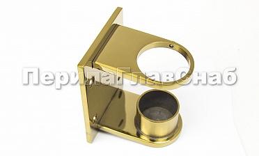 Боковой крепеж С-пластина стакан для Ø38.1 мм, под золото (AISI 304) Фk339-88 купить в Тюмени