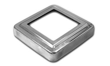 Низ стойки фигурный под трубу 50х50 мм, 83х83х0.5 мм, высота 17 мм, полированный (AISI 304) k375 купить в Тюмени