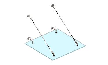 Комплект фурнитуры для козырька 1200х1200 (на вантах/тягах) k671-12-12 купить в Тюмени