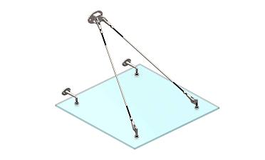 Комплект фурнитуры для козырька с двойным кронштейном стена-тяга 1200х1200 (на вантах/тягах) k671-12-12-2 купить в Тюмени