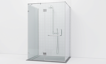 Комплект фурнитуры для душевой перегородки возле стены с дверью и глухими стеклами t571-1 купить в Тюмени