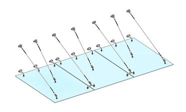 Комплект фурнитуры для козырька 1800х3700 (на вантах/тягах) k671-18-37 купить в Тюмени