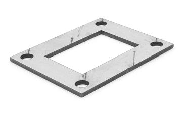 Фланец прямоугольный нержавеющий 100х80 (под трубу 40x60) Ф-0533 купить в Тюмени