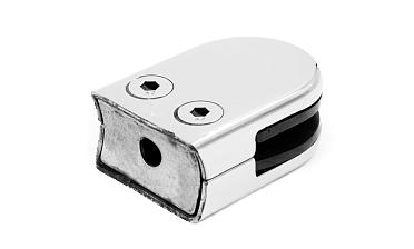 Стеклодержатель штампованный полированный под стекло 10 мм, под стойку Ø38.1 мм, (AISI 304) 40х22х53 k038-10 купить в Тюмени