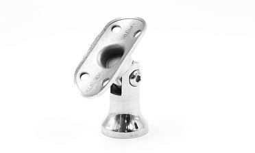 Наконечник стойки "колокольчик" на плоскость, с регулируемым ложементом под поручень Ø50.8 мм, литой, полированный, нержавеющий AISI 304, k203-3 купить в Тюмени