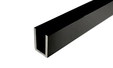П-образный профиль 19x13, L=2200, под стекло 8 мм, алюминий анодированный в черный глянцевый t756 AND BL купить в Тюмени