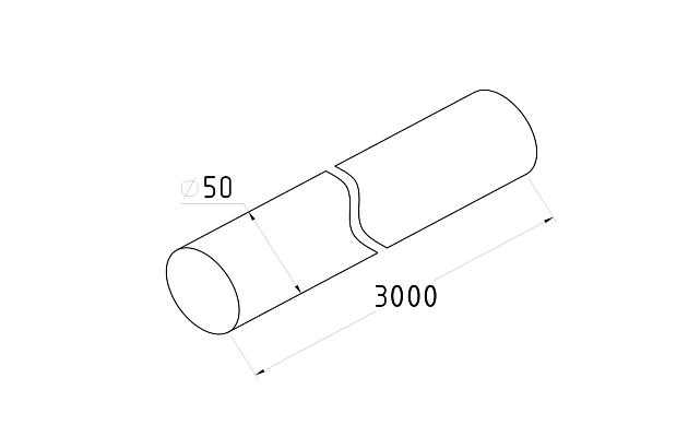 Поручень деревянный из Дуба Ø50 мм 3,0 м Эконом Ф-1671 2
