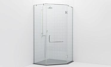 Комплект фурнитуры для трапециевидной душевой перегородки на профиле с угловой штангой t553-1 купить в Тюмени