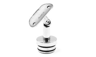 Наконечник палец с алюминиевой системой фиксации на стойке Ø38.1х1.5 мм, регулируемым ложементом под поручень Ø50.8 мм, полированный, литой, нержавеющий (AISI 304) k204 купить в Тюмени