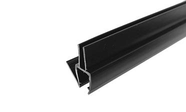 Уплотнитель для стекла 8 мм, блэк ультра - непрозрачный черный, пол-стекло 2200 мм t206-2 BL-U купить в Тюмени