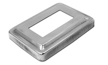 Низ стойки фигурный под трубу 31х61 мм, 105х75х0.4, высота 16 мм, полированный (AISI 304) k377 купить в Тюмени