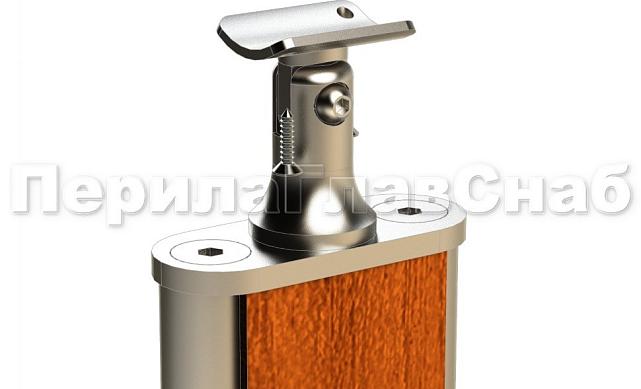 Дизайнерская плоская комбинированная стойка в сборе из шлифованной нержавеющей стали и древесины дуба с тремя ригеледержателями k742-1 2