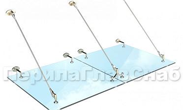 Комплект фурнитуры для козырька 1200х2400 (на вантах/тягах) k671-12-24 купить в Тюмени