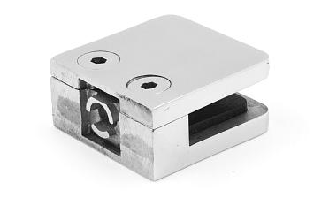 Стеклодержатель литой, под стекло 8 мм. 4+4 мм. на плоскость 42х22,5х42  полированный (AISI 304) k003 купить в Тюмени