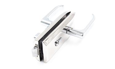 Замок для стеклянной двери с нажимной ручкой, евроцилиндр односторонний ключ/защелка, с ответной частью на стекло, полированный t155 PSS купить в Тюмени