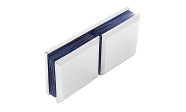 Коннектор для душевой кабины стекло-стекло 180° 45х45 мм цинк-хром полированный t734 PZn купить в Тюмени