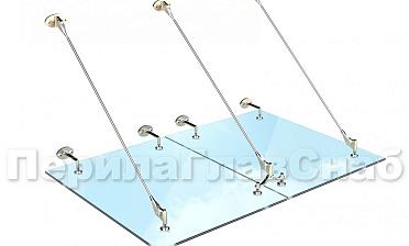 Комплект фурнитуры для козырька 1200х1800 (на вантах/тягах) k671-12-18 купить в Тюмени