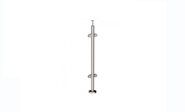Стойка круглая Ø38.1: 4 штамп. стеклодержателя, полированная, высота 950 мм (AISI 201) k728