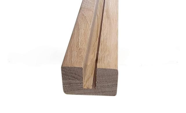 Дубовый поручень 60х40 некрашеный С ПАЗОМ, Премиум Ф-1221