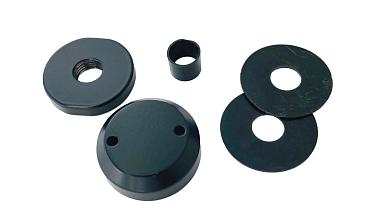 Комплект торцевого крепления несущего стекла, гайка-шайба Ø50х10х18 мм с внутренней резьбой М16, порошковая покраска RAL 9005 мат, AISI 304 Фk277-6-П купить в Тюмени