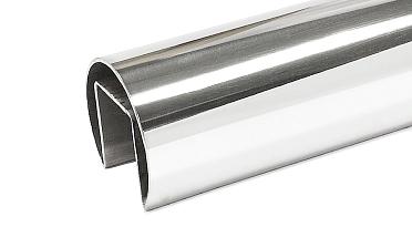 Труба Ø42.4, с пазом 24х24, под стекло, полированная, EURO (AISI 316L) k827 купить в Тюмени
