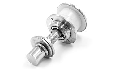 Рутель для вантового крепления козырьков, регулируемый, разборный, под стекло от 10 до 28 мм, полированный, диаметр внешнего кольца 52, шпилька М14 (AISI 304) k269-5 купить в Тюмени