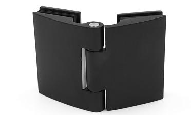 Петля для душевой кабины стекло-стекло 180°, без реза, нержавеющая сталь AISI 304, черная t313 BL купить в Тюмени