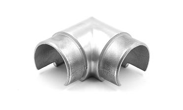 Отвод поручня с пазом Ø48.3мм, 90°, с двумя установочными кольцами, шлифованный 320Grit, (aisi 304) Фk237-2 купить в Тюмени