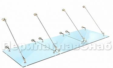 Комплект фурнитуры для козырька 1200х2800 (на вантах/тягах) k671-12-28 купить в Тюмени