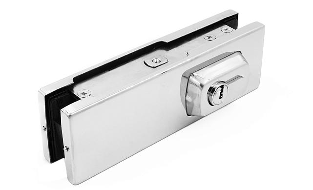 Замок для стеклянной двери угловой с круглым ригелем комплект, полированный t150 PSS