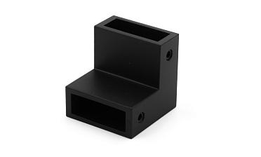 Соединитель труба-труба для трека 30х10 мм, 90°, нержавеющая сталь AISI 304, черная t460 BL купить в Тюмени