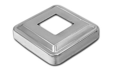 Низ стойки фигурный под трубу 25х25 мм, 66х66х0.4, высота 16 мм, полированный (AISI 304) k374 купить в Тюмени