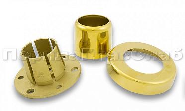 Цанга под трубу Ø38.1 мм, полированная #600, AISI 304, 3 отв. Ø7 мм, 3 отв. Ø9 мм, под золото Фk026-88 купить в Тюмени