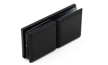 Коннектор для душевой кабины стекло-стекло 180°, 45х45, черный, вырез 71 t734 BZn купить в Тюмени