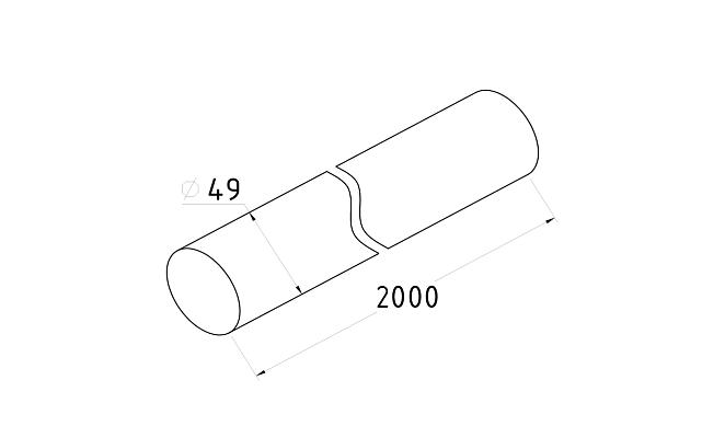Поручень деревянный из Дуба Ø49 мм 2,0 м Эконом Ф-1670 2