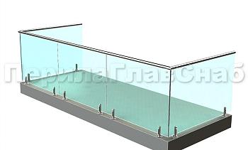 Балконные ограждения из стекла на министойках в Тюмени. Готовые проекты ПерилаГлавСнаб