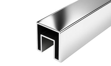Труба 40х40 мм с пазом 24 х 24 под стекло, AISI201 #600 k856-3 купить в Тюмени