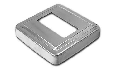 Низ стойки под трубу 50х25 мм, 84х84х0.6 мм, высота 17 мм, полированный (AISI 304) k398 купить в Тюмени