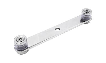 Стеклодержатель пластинчатый 3хМ8, по центрам 170х5 мм, полированный, шайбы 5 мм штамп., под стекло 6-12, (AISI 316) k023-7 купить в Тюмени