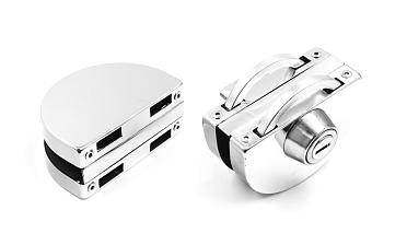 Замок для стеклянной двери с ответной частью на стекло, без вырезов, нержавеющая сталь AISI 201, полированная t109-201 PSS купить в Тюмени