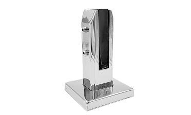 Стеклодержатель напольный 50х50х160 мм, литой, плоский, без сверления, нержавеющая сталь AISI 304, полированная k275-3 купить в Тюмени