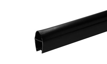 Уплотнитель для стекла 8 мм, дверь-стекло 2200 мм, непрозрачный черный t212-2 BL-U купить в Тюмени