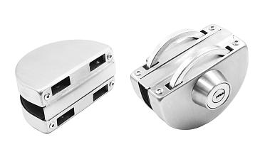 Замок для стеклянной двери с ответной частью на стекло, без вырезов в стекле шлифованный t109 SSS купить в Тюмени