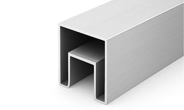 Труба 40х40 мм с пазом 24х24 под стекло, 6000 мм, алюминиевая, анодированная Фk856-3 AL купить в Тюмени